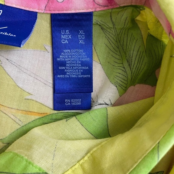 JH Collectibles Yellow Floral Button Down Shirt Top 100%‎ Cotton - Picture 6 of 8